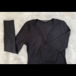 Black ribbed bodysuit